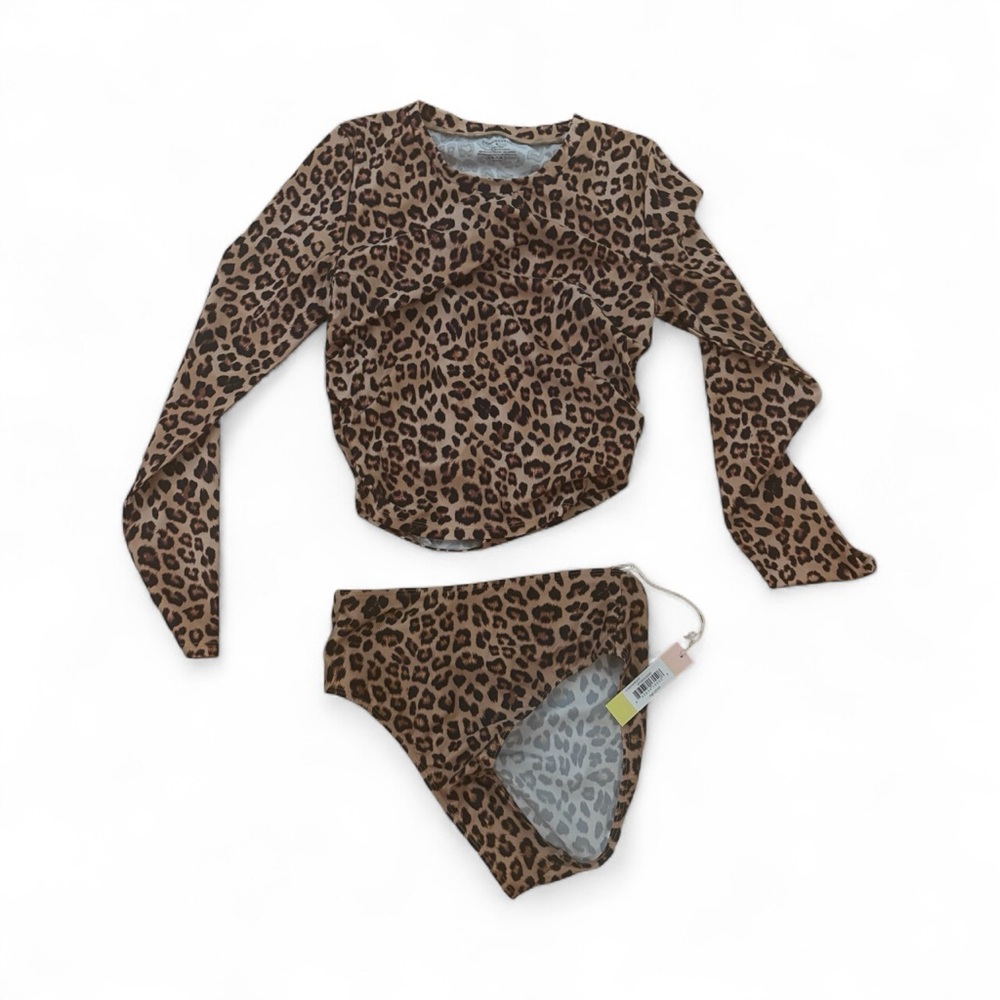 Summer Salt Brand New Never Worn Leopard Print Long Sleeve Swimsuit Set